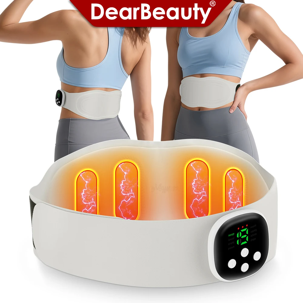 Electric Waist Massager Heating Lumbar Massage Belt Vibration Hot Compress Abdominal Massager Heated Pad Muscle Relax Waist Belt