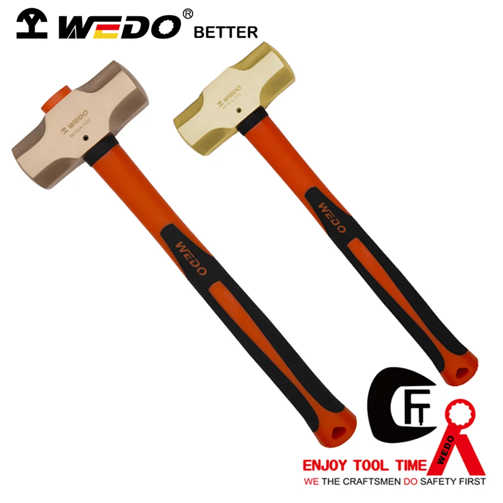 WEDO Sledge Hammer Non sparking with Shock Proof Fiberglass Handle