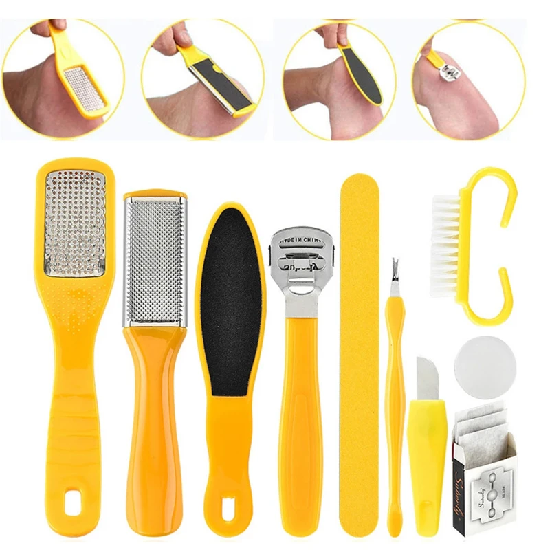 10pcs Pedicure Kit Stainless Steel Nail Care Tools Foot File Manicure