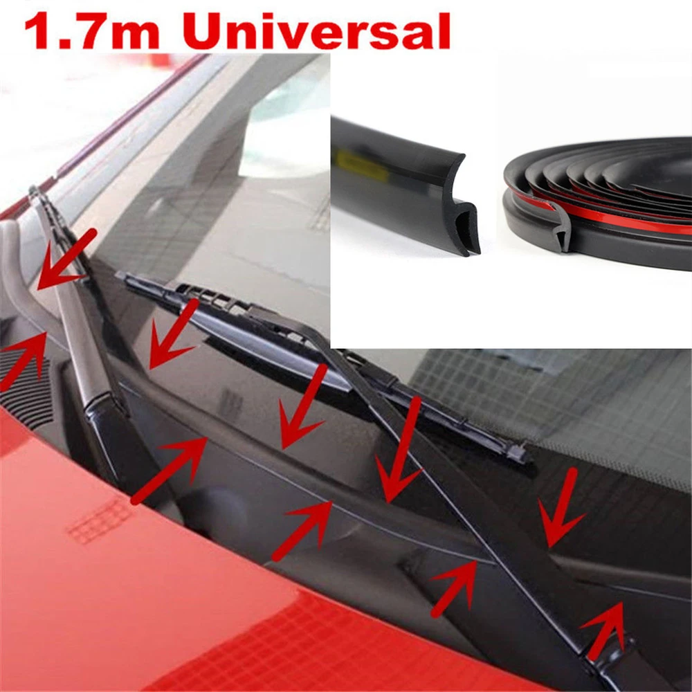 1.7m Car Wiper Front Windshield Panel Moulding Seal Strip for Honda Audi Benz Buick VW Skoda Mazda Ford Toyota BMW E46 E39 M5 X6 best car polish Other Maintenance Products