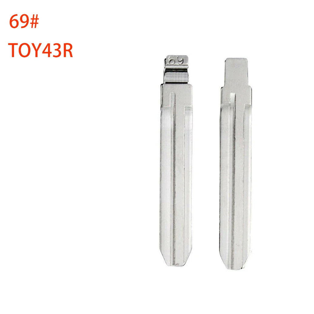 10pcs 69# TOY43R  Metal Uncut Blank Flip Remote Key Blade for Subaru Greatwall Toyota for Keydiy KD Xhorse VVDI JMD 10pcs 77 blade uncut metal blank car key for kd x2 kd900 vvdi remote blade lishi toy48 for hyundai ix35lexus toyota new subaru