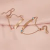 Fnixtar 10 pièces Bracelet d'amant en acier inoxydable réglable rose bleu strass Bracelets Couple amoureux cadeau