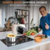 2 Burner Electric - 12 Inch Plug in Portable 110V Electric Cook Top, Built-in & Ceramic Stove Top with Knob Control, 9 Power Lev 3