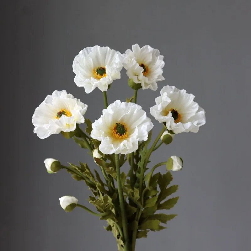 

Искусственные цветы мака искусственный Мак украшение для вечерние «сделай сам» Декор для дома флокированные искусственные цветы 2 шт.