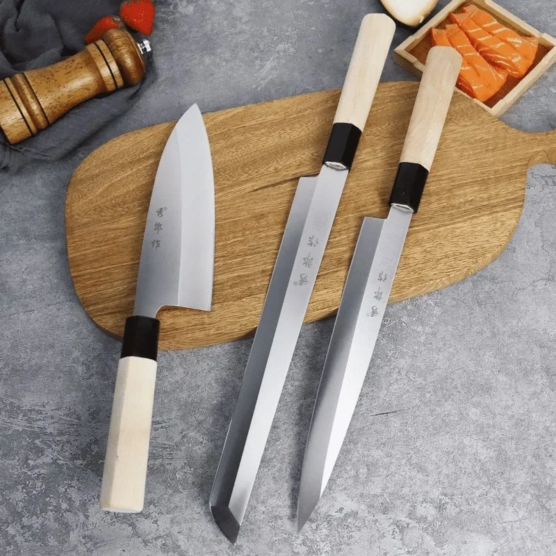 Sashimi Knife Set Japanese Salmon Sushi Knives Fish Fillet Raw Slicing Knives Stainless Steel Santoku Kiritsuke kitchen knife