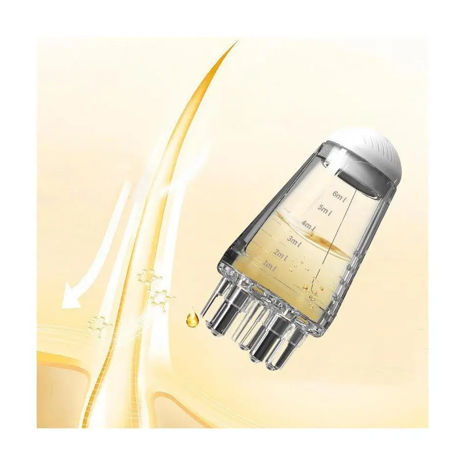 1 Pcs Mini Head Essential Oil Ball Massage Comb Hair Growth Liquid Application Guide Tool Five Needle Scalp Applicator Portable