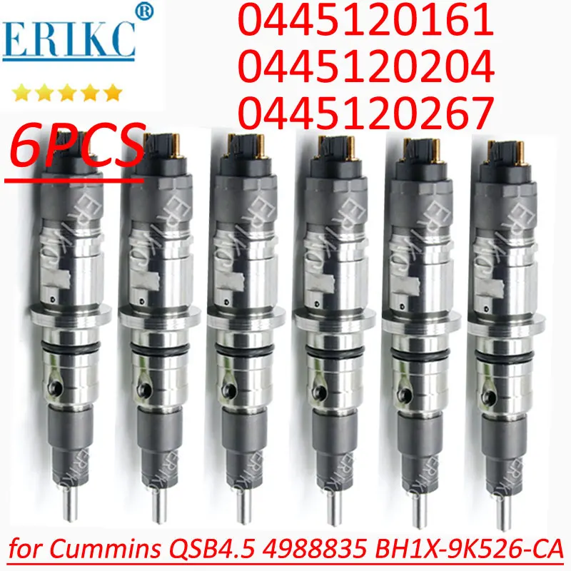 

0445120267 Fuel Injector Set 0445120161 Diesel Injection Nozzle 0445120204 For Cummins QSB4.5 4988835 BH1X-9K526-CA BH1X9K526CA