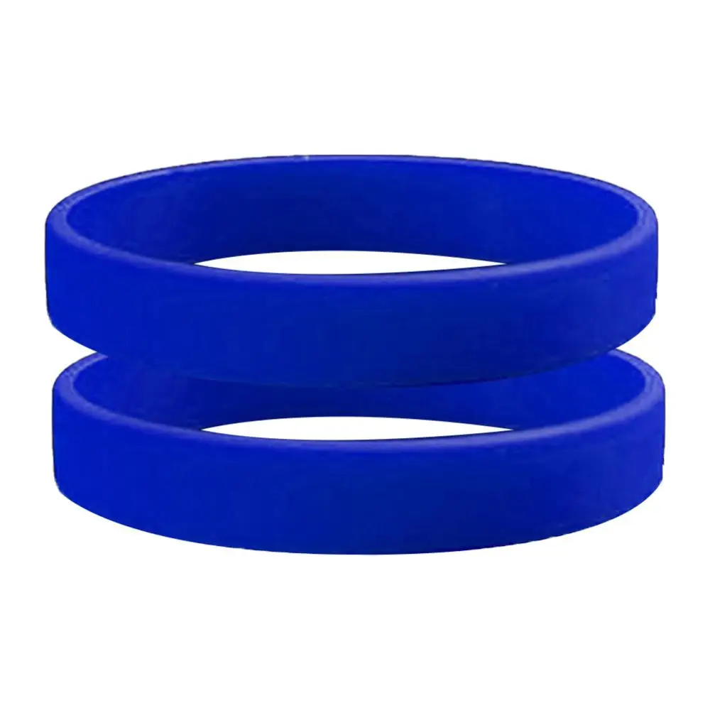 2Pcs Fashion Silicone Wristbands Wrist Bands Solid Color Sports Design Bracelets images - 6