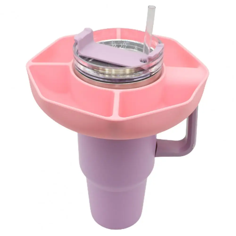 

Портативный держатель для закусок, универсальный уличный поднос для закусок, емкость, стакан, силиконовая тарелка с 4 отсеками для пикников, стадионов