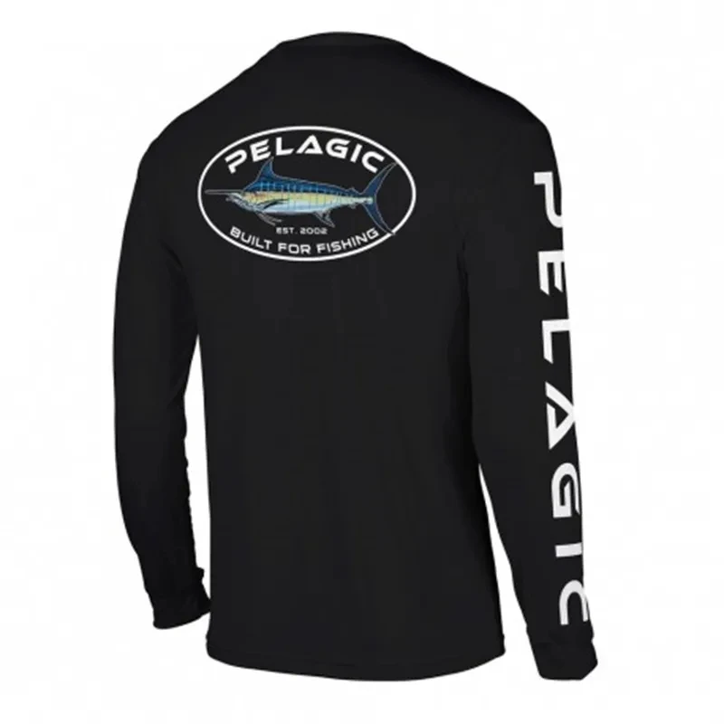 Pelagic Fishing Shirt Men Outdoor Sun Protection Fishing Clothing Summer Long Sleeve T-shirt Anti-UV Fish Apparel UPF 50 Jerseys