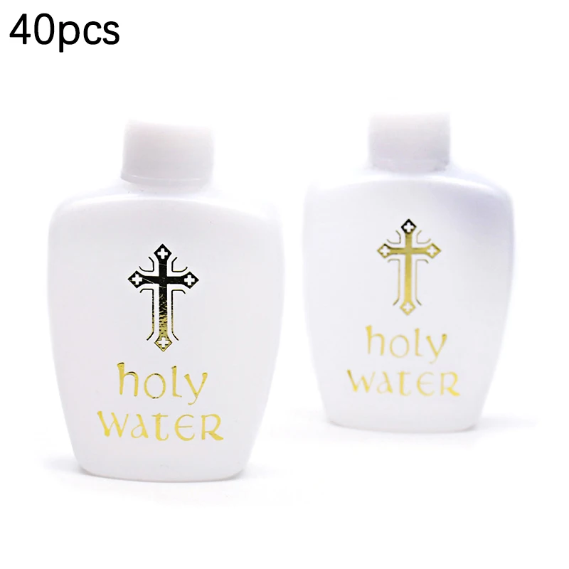

40Pcs 60ml Creative Jesus Cross Pattern Holy Water Bottle Sturdy Portable Durable Premium Church Holy Water Bottle
