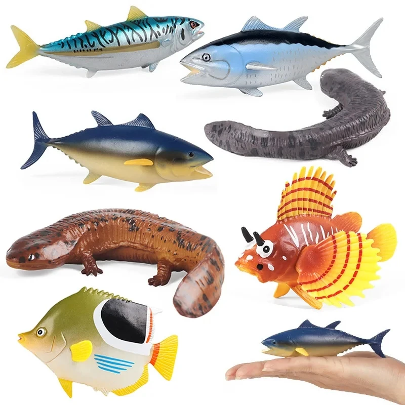 

Simulation Marine Animals Bluefin Tunas Butterflyfish Lionfish octopus Action Figures Salamandra Figurines Educational Toys