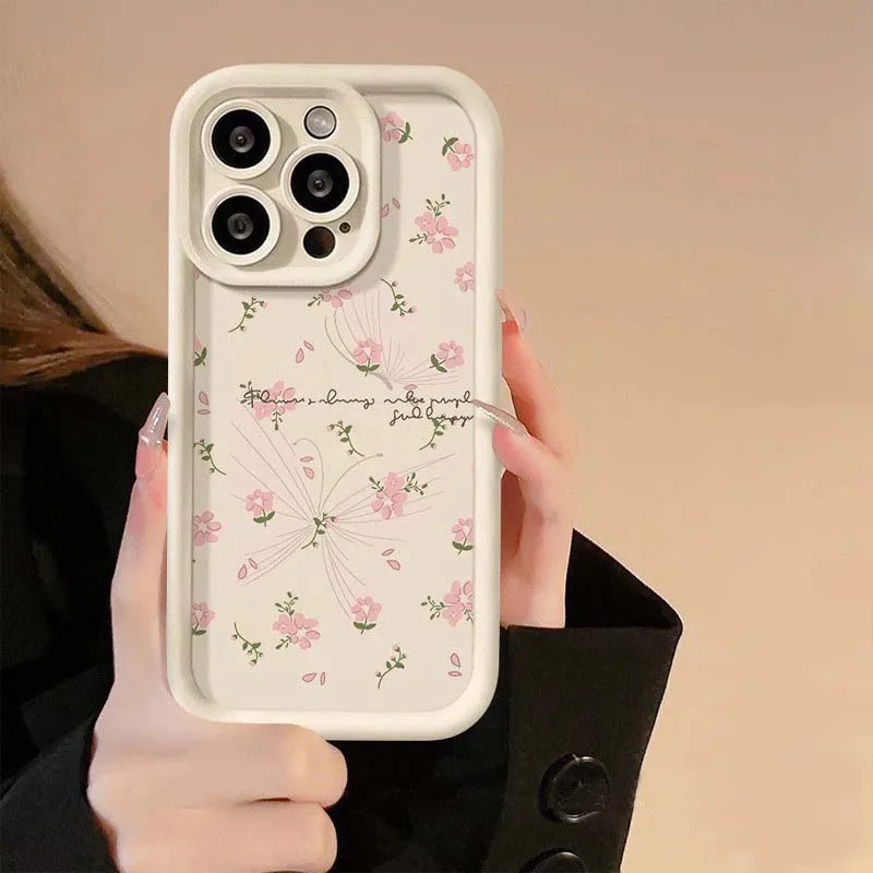 Pink Floral Butterfly Case - Elegant Protective Cover
