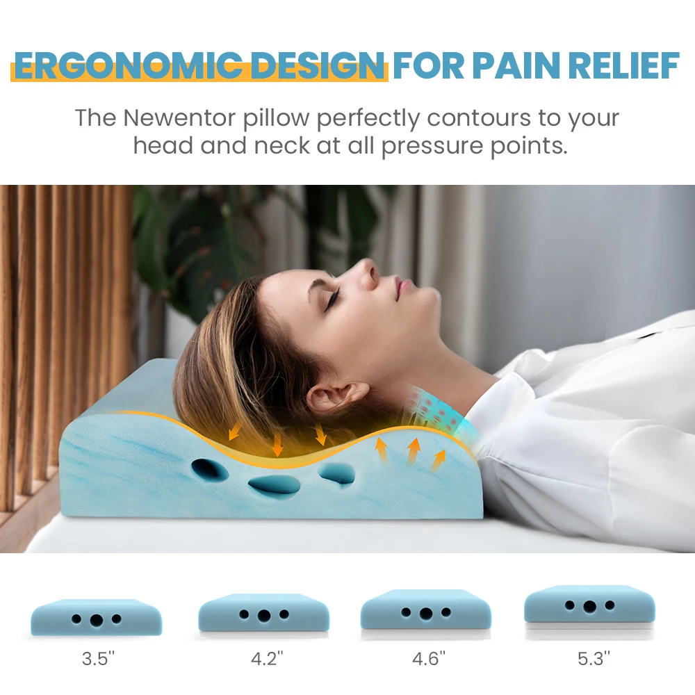 

Memory Foam Pillow for Sleeping Adjustable Height Ergonomic Neck Shoulder Pain Relief Orthopedic Contour Sleeping Neck Pillow