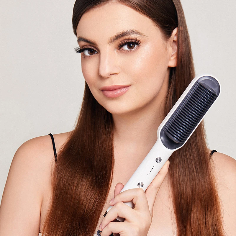 KSKIN Hot Sale Hair Straightener 2 in 1 Brush Multifunctional Professional Hair Flat Iron Comb