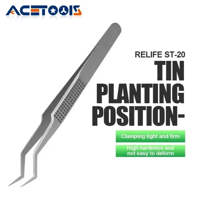 ملقاط دقيق RELIFE ST-20 (سن معووج) – مخصص لتثبيت الشبلونة وضبط الآيسي أثناء الشبلنة 1