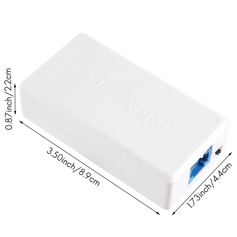 2 포트 POE 리피터 10/100Mbps 1:2 Poe 연장기(IEEE802.3Af/At 48V 포함) Poe 스위치 NVR IP 카메라 AP 부품용