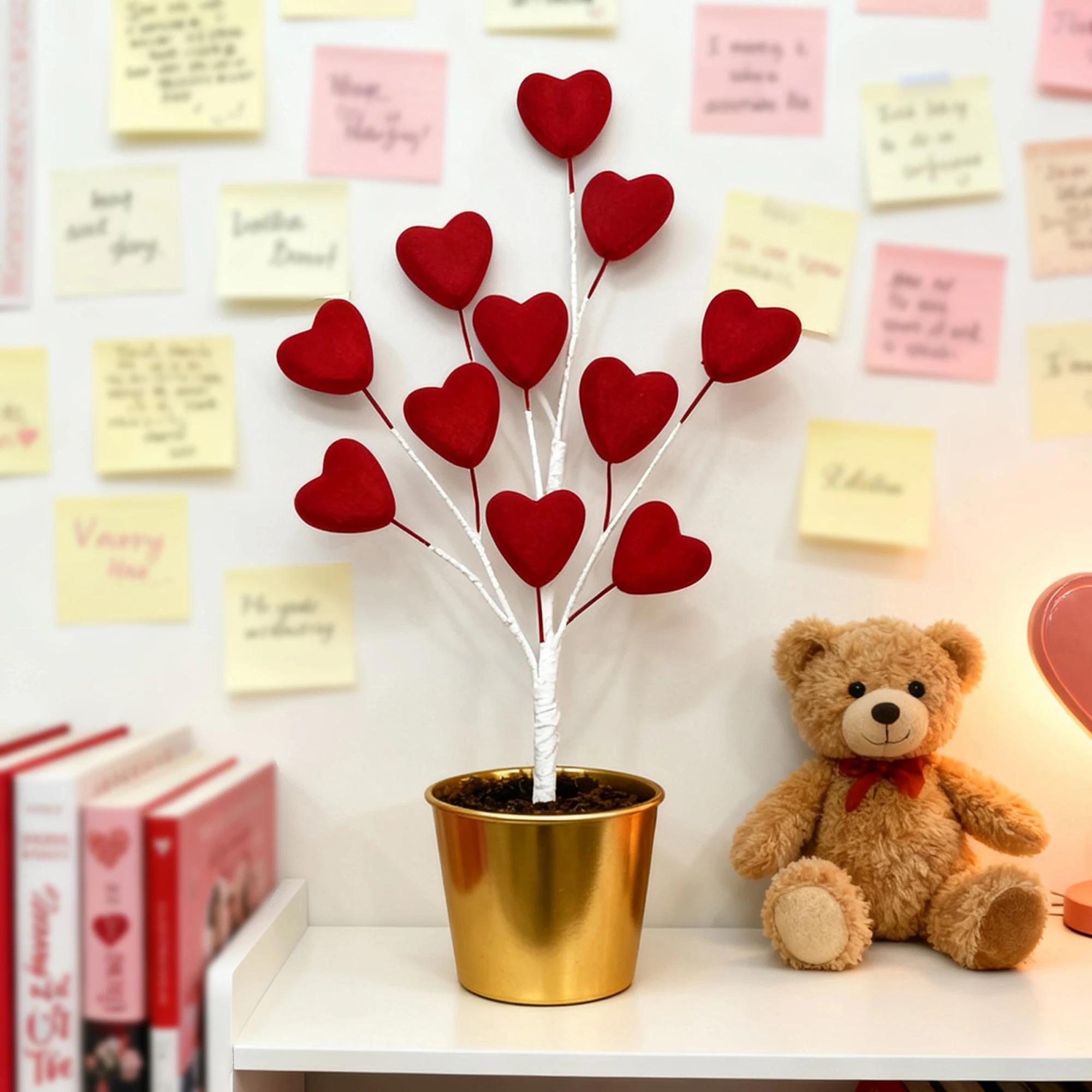 Valentine s Day Heart-Shaped Floral Picks for Romantic Home Decor and Party Centerpieces - Set of 12 Heart Picks