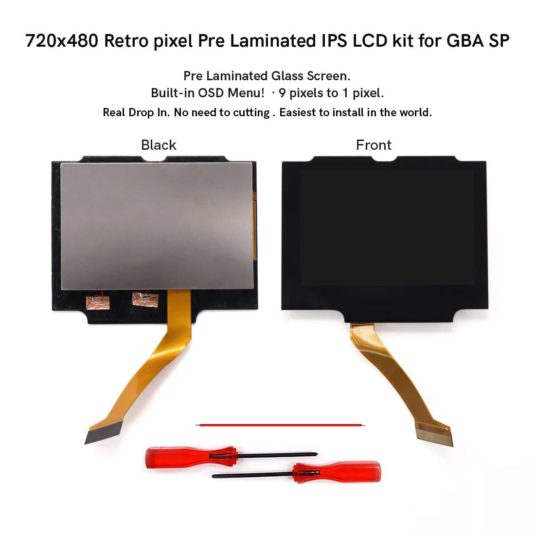 Ips Gota na Tela Laminada Lcd Mod Kits para Nintendo Gameboy Advance Gba sp Substituições Novo 2023 - Image 3