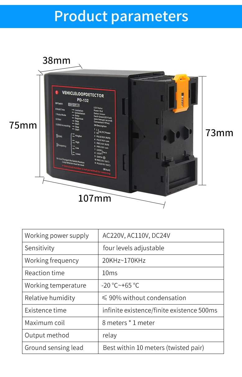 PD-132 Automatic Gate Opener Barrier Gate Traffic Inductive Single Channel Loop