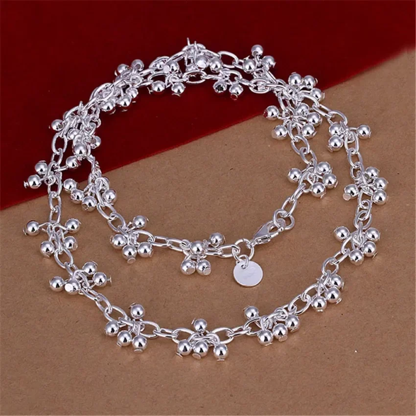 925 Sterling Silver beads chains necklaces women luxury designer jewelry fashion party wedding accessories gifts pendant necklace,silver necklace,silver necklace charms