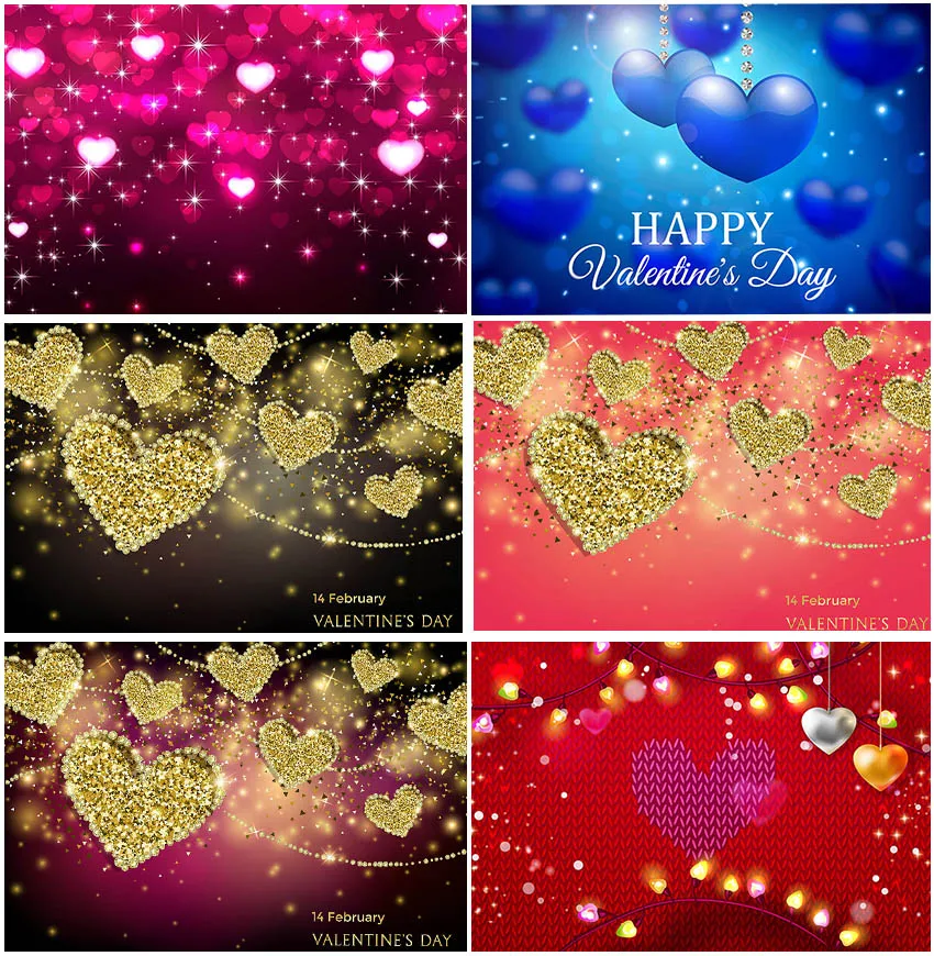 

Golden Glitter Necklace Love Shape Photography Backgrounds Shiny Valentine's Day Bokeh 90s Happy Birthday Backdrops Photocall