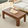 Coffee Table with Hidden Storage,39" Mid Century Modern Coffee Table with Silent Slide and Lock,Wood Rectangle Center Cafe Table 1