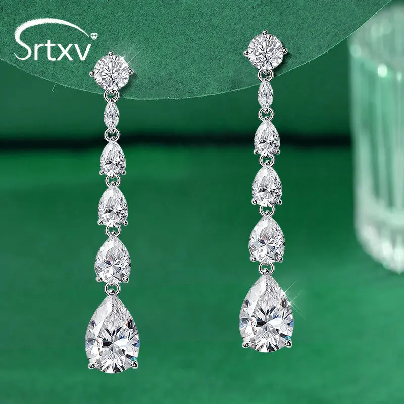 

16.98CTTW D Color Moissanite Drop Earrings For Women 925 Sterling Silver Yellow Water Drop Diamond Ear Stud Fine Jewelry Gifts