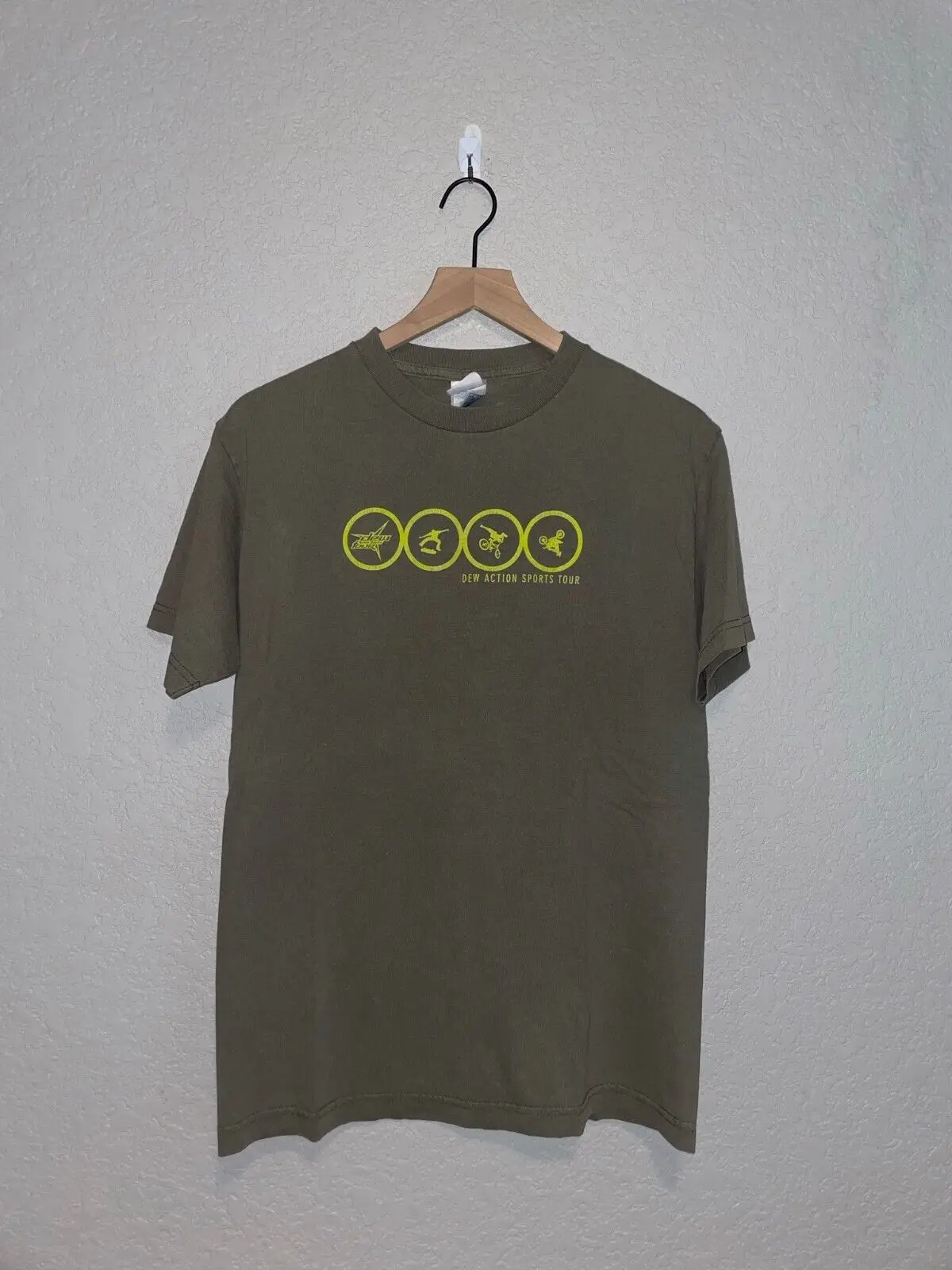 2000S Alstyle Dfw Action Sports Tour Mountain Dew Sports Bike Shirt Y2K M Maniche Medie Lunghe