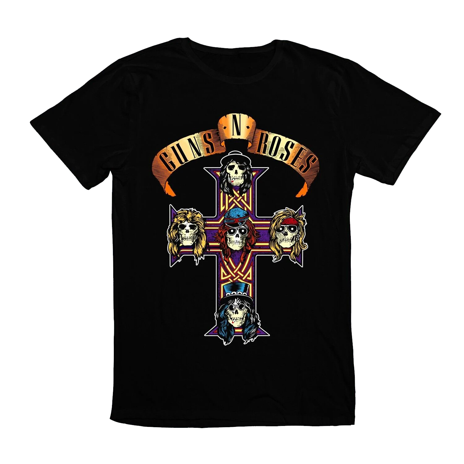 

Guns and Roses Skull Cross American Hard Rock Band Los Angeles Tee T-Shirt