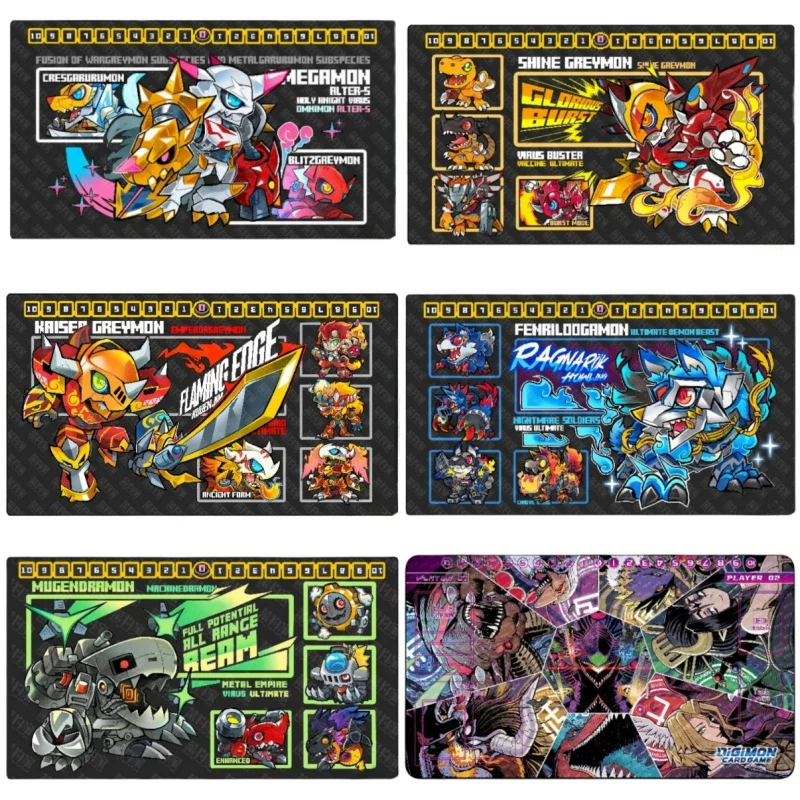 Коврик для карт, Кайзер греймон мугендамон, омгеймон, фенрилогамон Dtcg, «сделай сам», резиновые экшн-игрушки, фигурки, аниме, Коллекция игр, боевой коврик