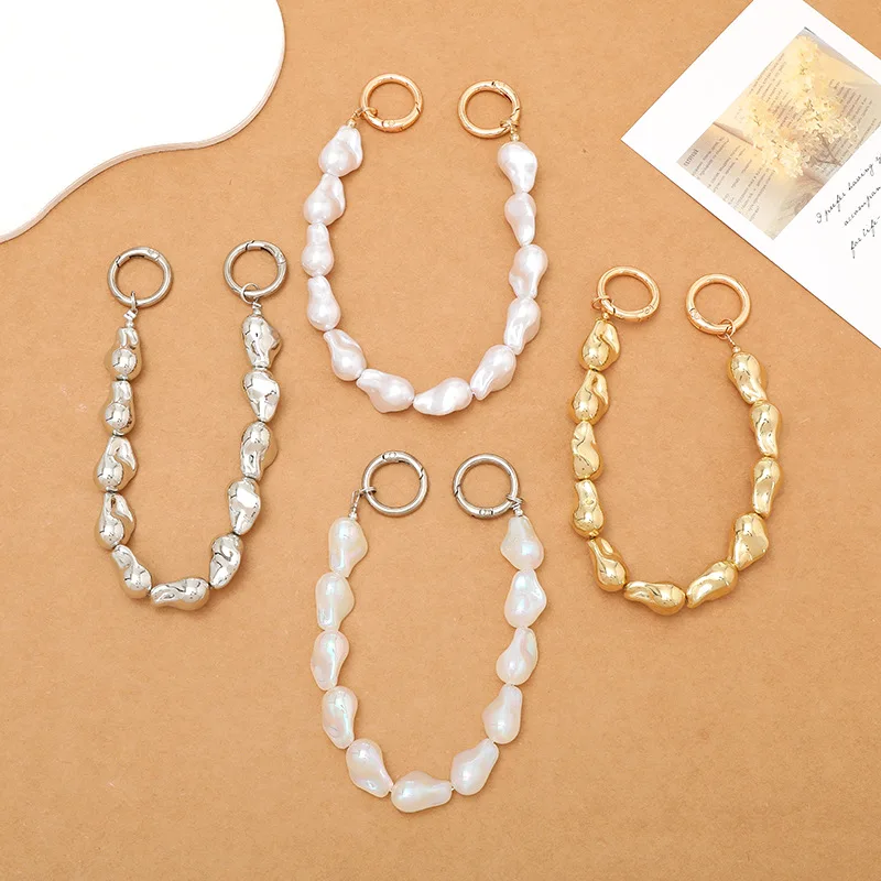

Replacement Irregular Pearl Beaded Mobile Phone Chain Women Girls Handbag Belt Strap DIY Durable Hardware Handle Bag Accessories