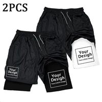New Custom Compression Shorts Men Gym Athletic Pants Your Logo Fitness Personalized Double Layer Quick Dry 2 In 1 Sports Shorts 1