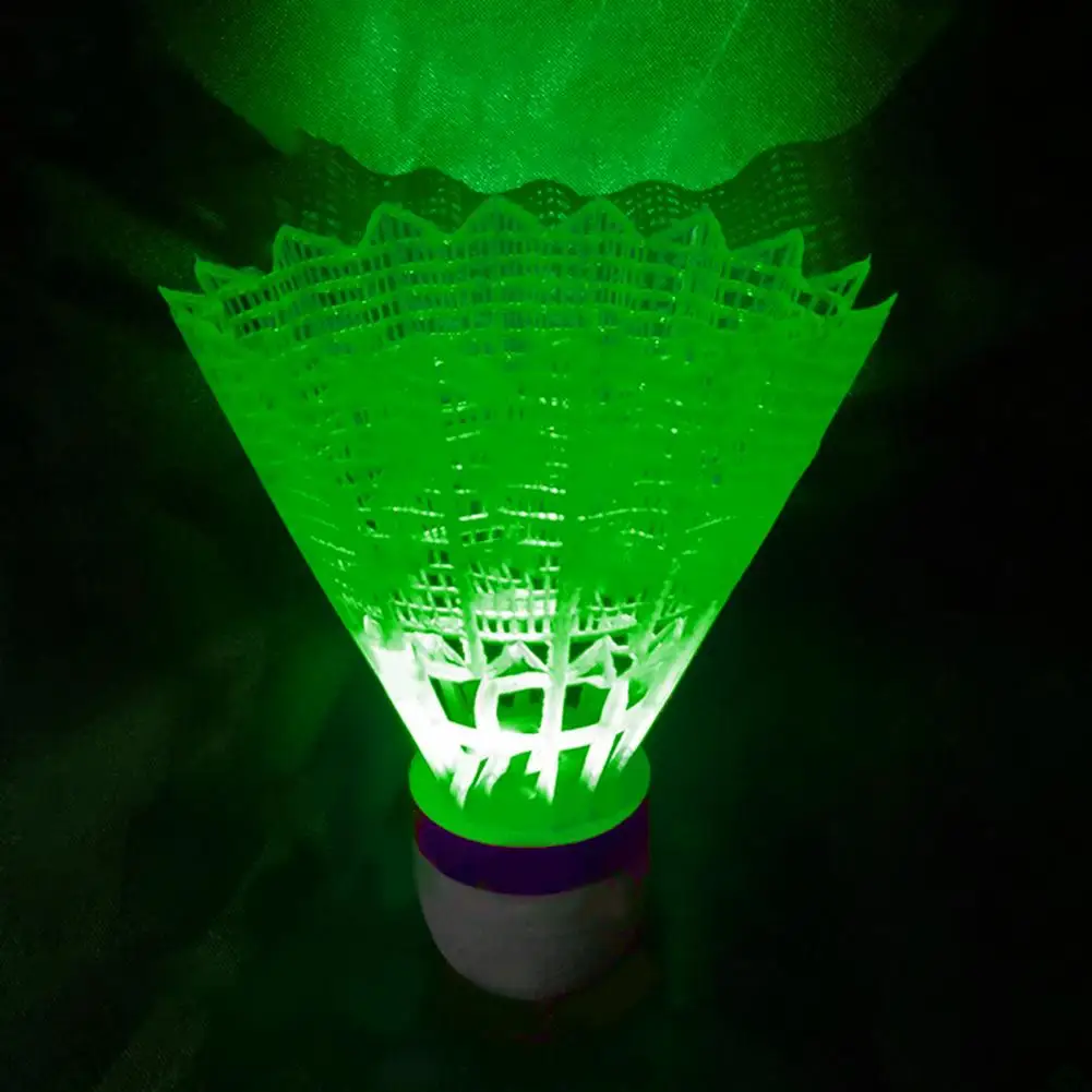 4Pcs/Set Led Badminton Shuttlecock Luminous Windproof Luminous Badminton Ball Flying Head Fluorescent Bright Color Training Ball
