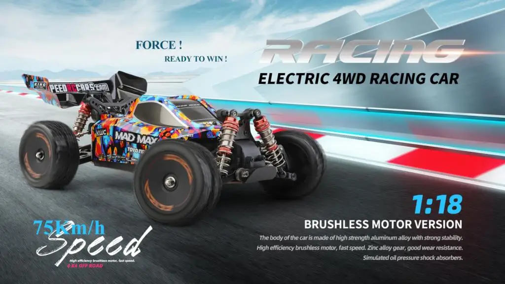 WLtoys 184016 75KM/H 2.4G RC Car Brushless 4WD Electric High Speed Off-Road Remote Control Drift Toys for Children Racing 2