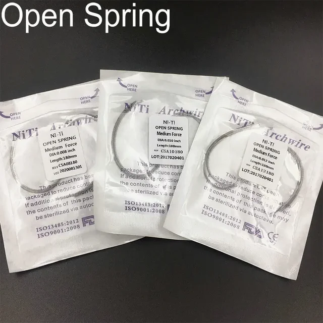2Pcs/Bag Dental Orthodontic NiTi Open Spring Dental Elastic Coil Spring Orthodontic Open Spring Dentistry Materials