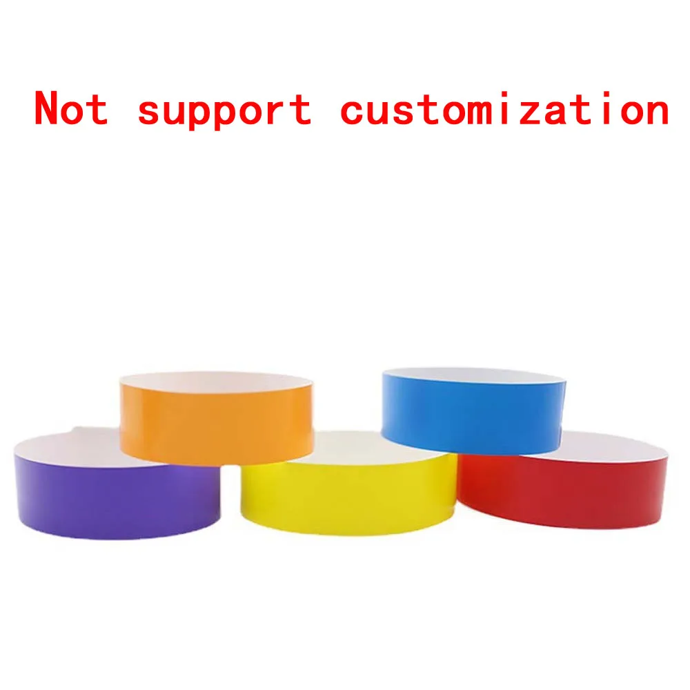 Party Paper Bracelet Synthetic Paper for Tyvek Wristbands Sticky Wristband Print Pattern Card Party Wristbands 100pcs Waterproof Paper Wristbands Party Decoration