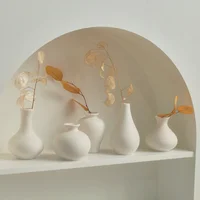 White Ceramic Vase Set 5 Mini Vases Nordic Vases Small Vases Bud Vase Living Room Porch Home Decoration Ornament Gift Home Decor 1