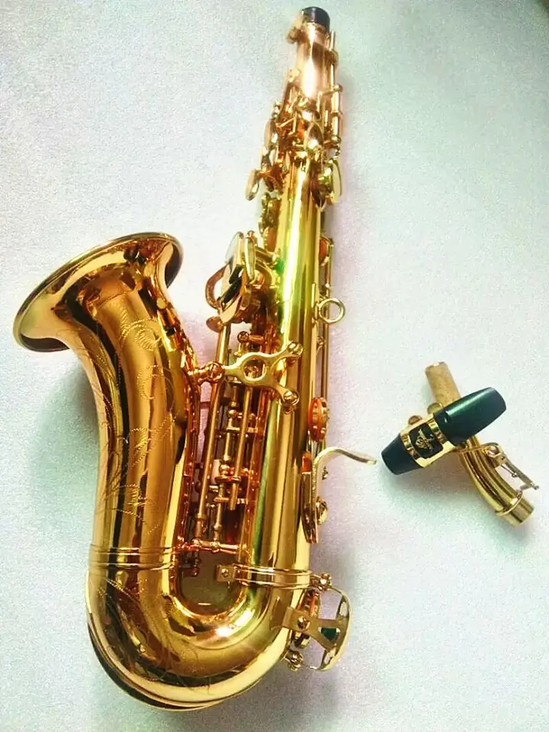 High quality Curved soprano saxophone S-991 Gold Professional playing instrument curved soprano sax mouthpiece