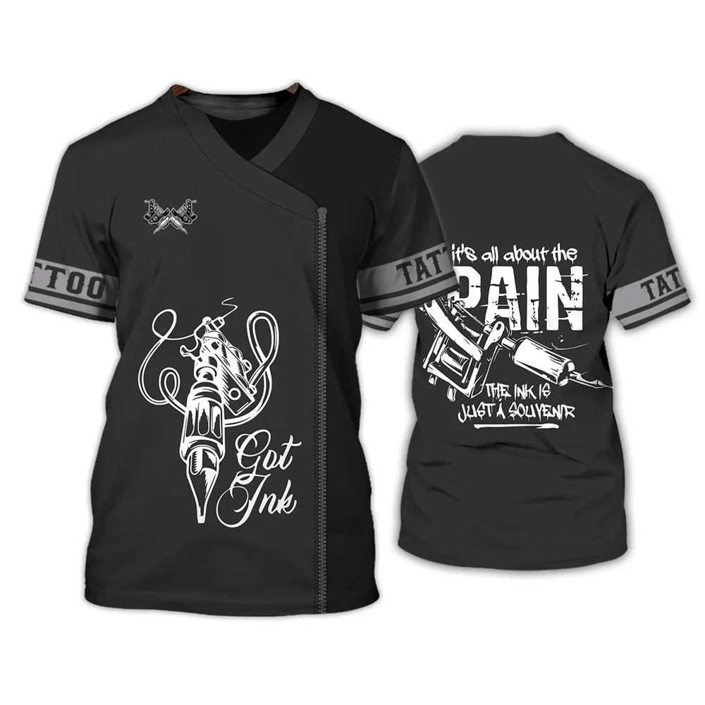 Summer Men Tattoo Artist Tattoo Artist 3d Printed T-Shirt Casual Fashion Street Baggy Plus Size O Collar Short-Sleeved Top