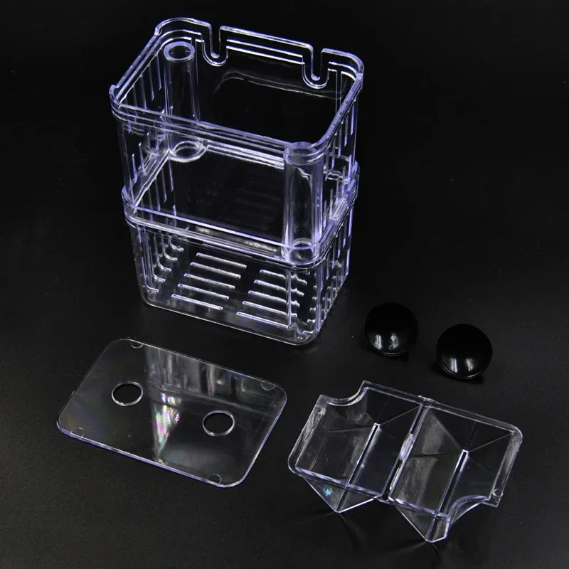 thumbnail image 2 of Baby Aquarium Acrylic Fish Breeding Box - 3.9 Inch Square Aquarium Nursery Isolation Tank With Suction Cups Aquarium Isolation Tank 2 of 11