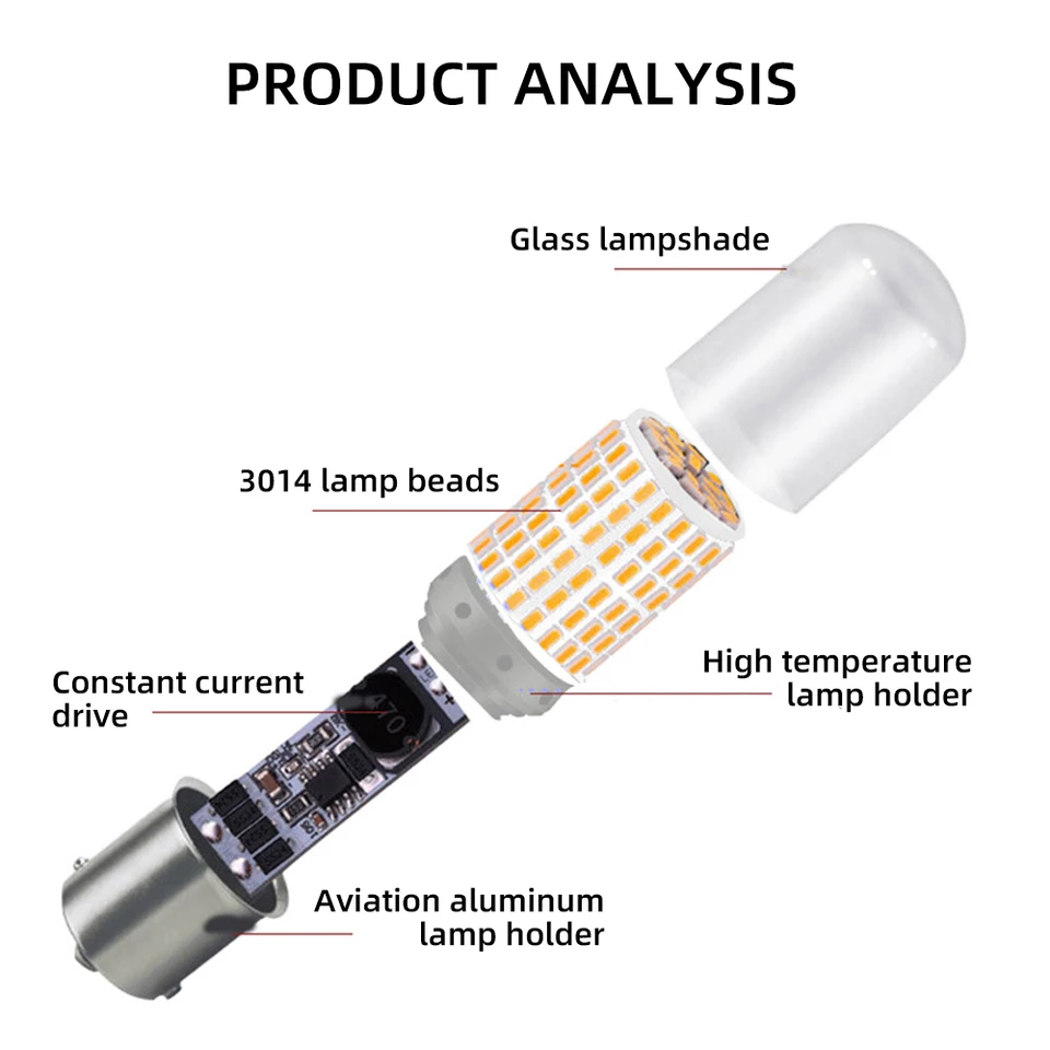 �ڵ��� ���� ���õ� LED CanBus �극��ũ ����, ���� ����, 144smd, 1156 PY21W BAU 15S BA 15S 1157 P21/BAY15D T20 7440/W21W, 1 ��