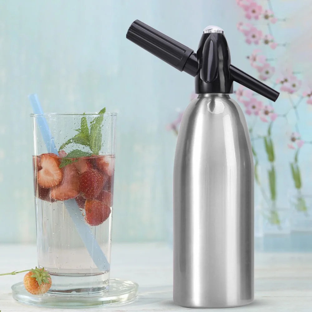 Soda Siphon Bottle Multifunction Soda Water Generator Aluminum Water Bubble Generator Carbonated Maker for Home Bar Club