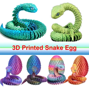 Ornamento per uova di serpente stampato in 3D Ornamento da tavolo Stampa 3D Animali Home Office Artigianato Figure stampate Regali di compleanno per bambini di Natale 1