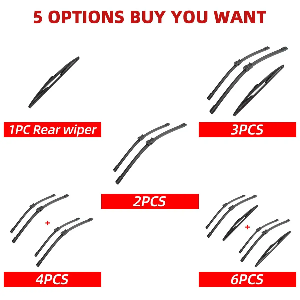 1/2/3/4/6PCS Car Wiper For Mazda 3 BK Hatchback 2003-2009 Front Rear Wiper Blades Brushes Auto Accessories 2005 2006 2007 2008 3