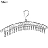 Windproof Clothes Drying Hanger Clothing Rack 10 Clips Stainless Steel Sock Laundry Airer Hanger Underwear Socks Holder 4
