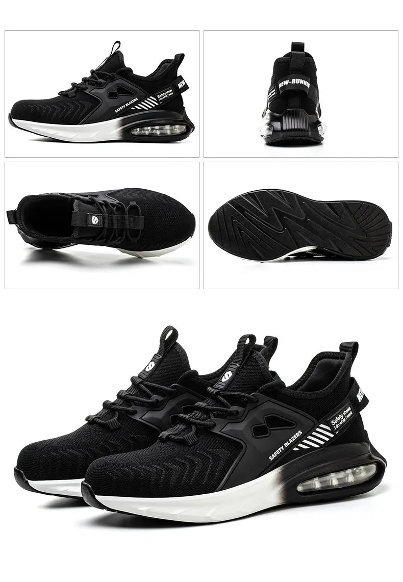 Autumn Men's Safety Shoes Orange Air Cushion Steel Toe Sports Shoes Black Safety Shoes For Men Anti-Smashing Industrial Shoes