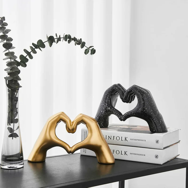 

Modern Art Decor Love Gesture Ornaments Resin Figurines Aesthetic Room Decor Living Room Decoration Accessories Home Decor Gift