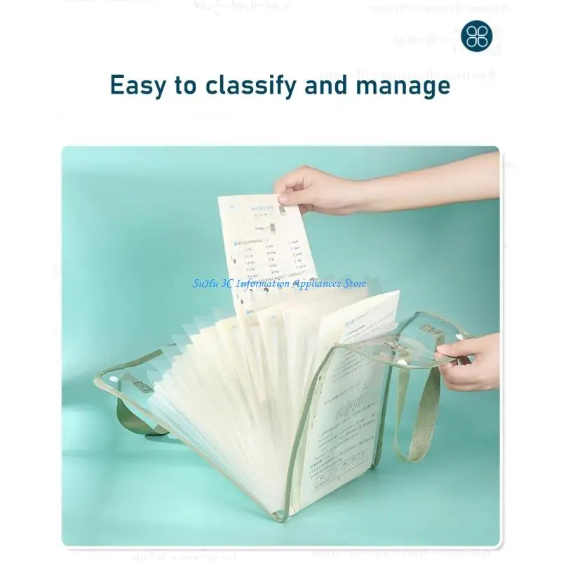 13 개의 포켓 확장 가능한 폴더 확장 파일 주최자 명확한 PVC 문서 폴더