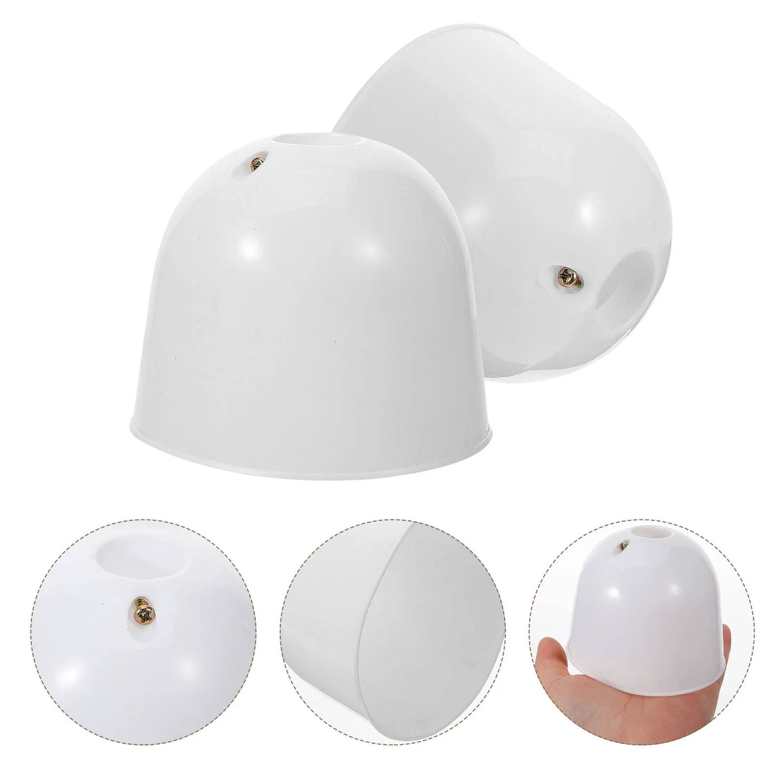 

2 Pcs Ceiling Fan Dust Cover Parts for Pendant Supplies White Decor Accessories